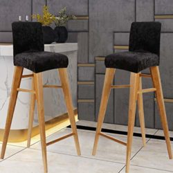best-bar-stool-covers KELUINA Velvet Bar Stool Chair Covers with Backrest