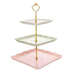 best-cake-stands Malacasa Colorful 3 Tier Cake Stand