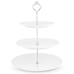 best-cake-stands Nyxi 3-Tier White Ceramic Cake Stand
