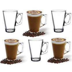 best-coffee-cups ANSIO 6 Pack Large Latte Glass Coffee Cups
