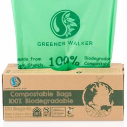 best-compost-bags-for-caddy Greener Walker 25% Extra Thick Compost 6L/10L/30L Caddy Bin Liners-120 Bags Biodegradable Kitchen Food Waste Bags(6L)