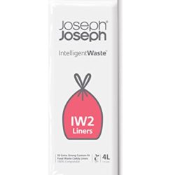 best-compost-bags-for-caddy Joseph Joseph IW2 Biodegradable, Compostable Bags, Pack of 50, White, Small, 4 Litres