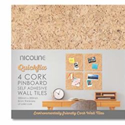 best-cork-boards Nicoline Self Adhesive Cork Pin Board Tiles