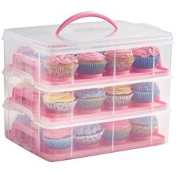 best-cupcake-carriers VonShef Stackable 3 Tier Cupcake Carrier