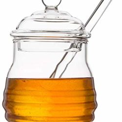 best-honey-pots Mkouo Glass Honey Pot with Dipper