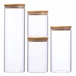 best-pasta-containers Leaf House Glass Cylinder Pasta Container Set