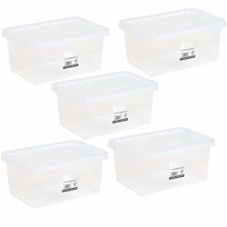 best-plastic-storage-boxes 1ABOVE Home Office Clear Plastic Stackable Storage Boxes