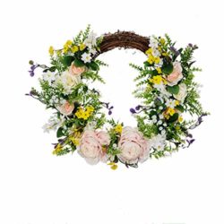 best-spring-door-wreaths FLCSIed Artificial Handmade Flower Wreath