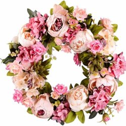best-spring-door-wreaths Sandis Artificial Flower Wreath