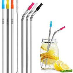 best-straws Longzon Eco Friendly Reusable Metal Straws