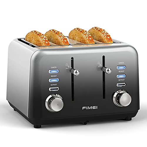 4-slice-toasters FIMEI Toaster 4 Slice, Extra Wide Slot Stainless S
