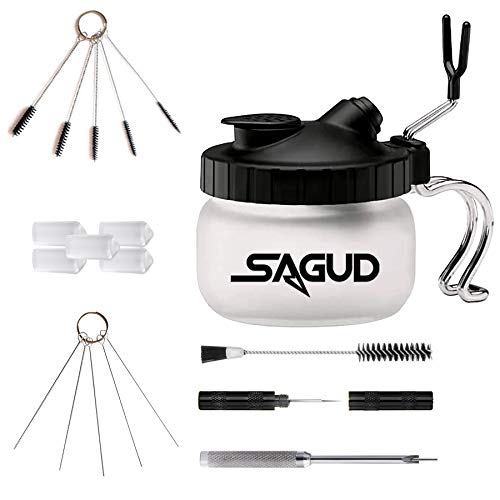 air-brushes SAGUD Airbrush Clean Kit, Airbrush Cleaning Pot, C