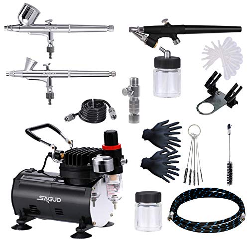 air-brushes SAGUD Airbrush Kit with Compressor, Include 3 Air