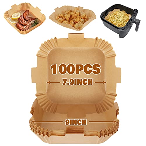 air-fryer-liners YQL 100pcs Air Fryer Paper Liners, 7.9 Inch Dispos
