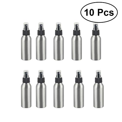 aluminium-spray-bottles Lurrose 10pcs Aluminum Spray Bottle Refillable Con