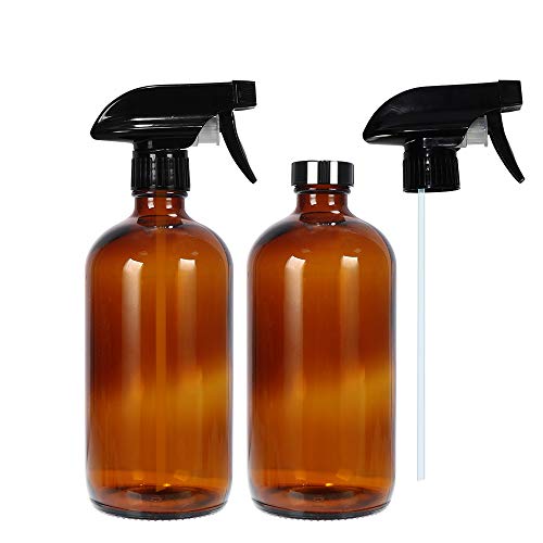 amber-glass-spray-bottles 2 Pack 500ml 16oz Amber Glass Spray Bottle with 2