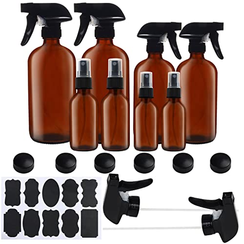 amber-glass-spray-bottles Bell Vous Amber Glass Spray Bottle Set (8 Pack) -