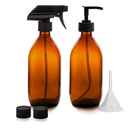 amber-glass-spray-bottles Premium Amber Glass Spray and Soap/Lotion Dispense