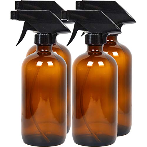 amber-glass-spray-bottles Youngever 4 Pack 500ML Empty Amber Glass Spray Bot