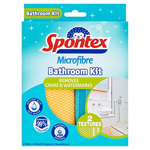 bathroom-cloths Spontex Microfibre Bathroom Kit (2 Cloths)