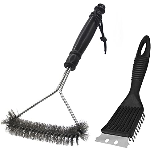 bbq-brushes Set of 2 Metal BBQ Grill Cleaning Brush and Scrape