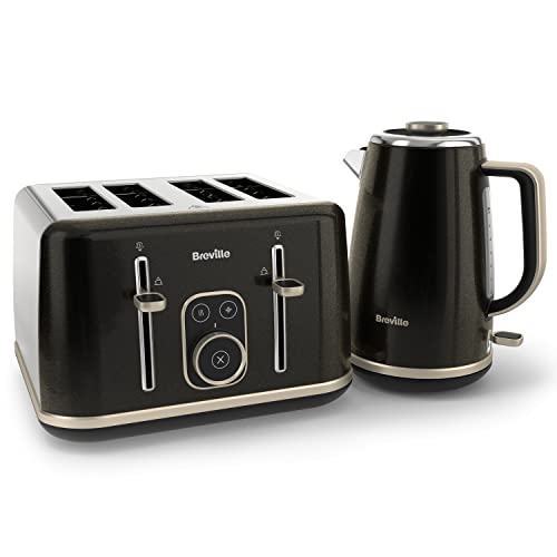 black-kettle-and-toaster-sets Breville Aura Black Kettle and Toaster Set | with