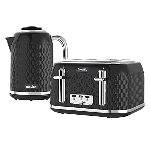 black-kettle-and-toaster-sets Breville Curve Kettle & Toaster Set with 4 Slice T