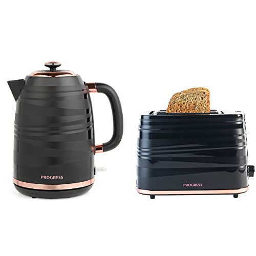 black-kettle-and-toaster-sets Progress COMBO-7280 Jupiter 2-Slice Toaster and 1.