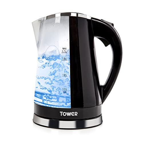 black-kettles Tower T10012 LED Colour Changing Kettle, 2200W, Bl