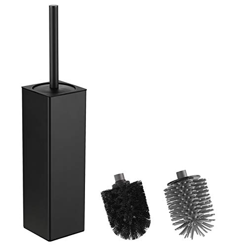 black-toilet-brushes BGL Toilet Brush and Holder, Silicone Toilet Brush