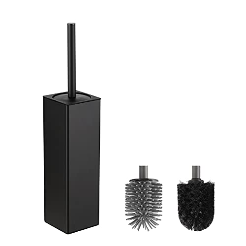 black-toilet-brushes BVL Black Toilet Brush Square Silicon Toilet Brush