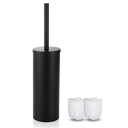 black-toilet-brushes Gricol Stainless Steel Toilet Brush & Holder Free