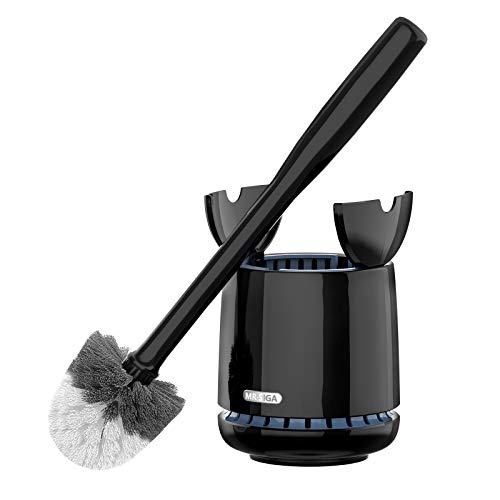 black-toilet-brushes MR.SIGA Toilet Bowl Brush and Holder, Premium Qual