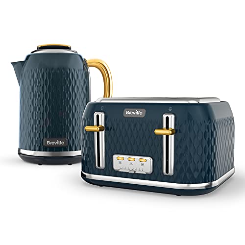 blue-kettle-and-toaster-sets Breville Curve Kettle & Toaster Set with 4 Slice T