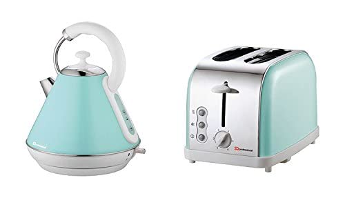 blue-kettle-and-toaster-sets Matching Kitchen Set of Two items: Electric Kettle