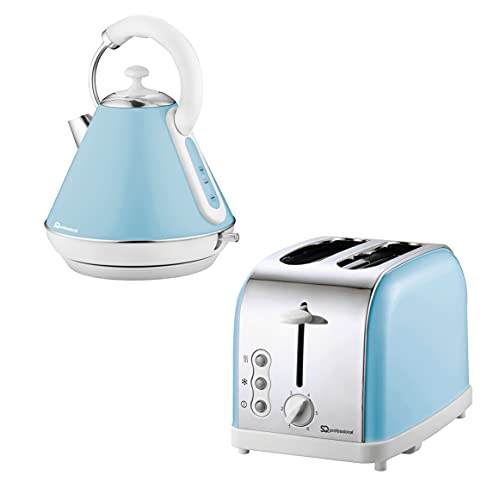 blue-kettle-and-toaster-sets SQ Professional Breakfast Set 2pc Kettle 2200W & 2