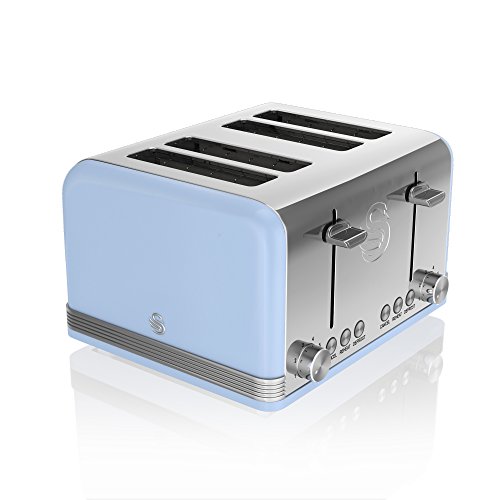 blue-toasters Swan ST19020BLN 4 Slice Retro Toaster (Blue)