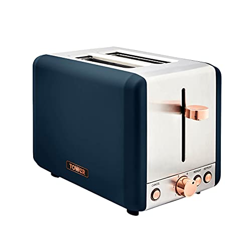 blue-toasters Tower T20036MNB Cavaletto 2-Slice Toaster with Def