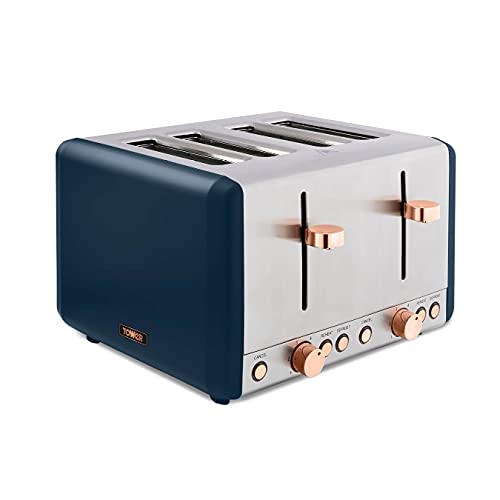 blue-toasters Tower T20051MNB Cavaletto 4-Slice Toaster with Def