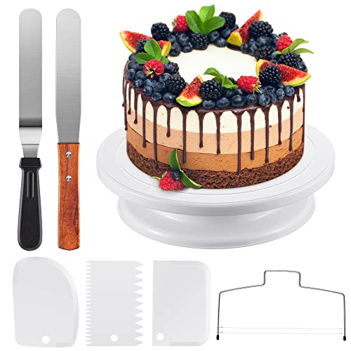 cake-slicers InnoGear Cake Turntable, Rotating Cake Stand with