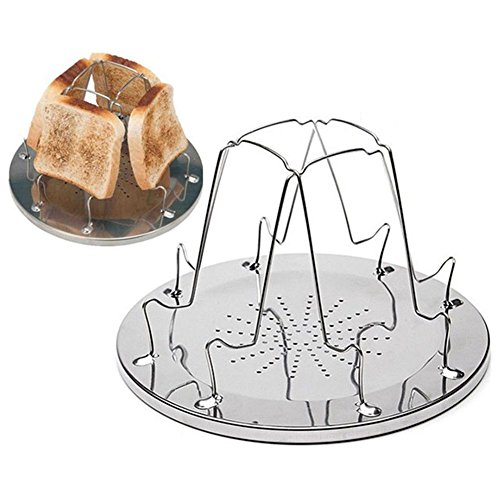 camping-toasters Dciustfhe 4 Slice Camping Bread Toast Tray Gas Sto