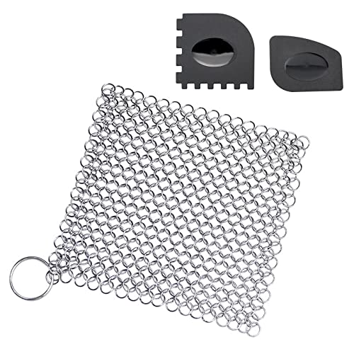 cast-iron-cleaners milaosk Chainmail Scrubber, Cast Iron Cleaner Stai