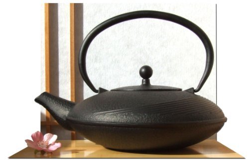cast-iron-kettles Black Tetsubin Style cast Iron Flared teapot Kettl