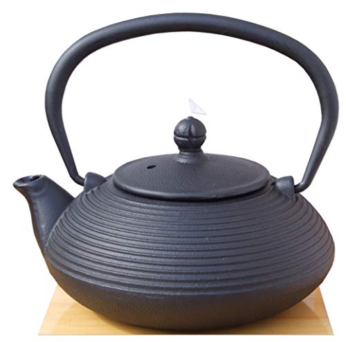 cast-iron-kettles Tetsubin cast Iron Black Zen Ripple Tea Pot Kettle