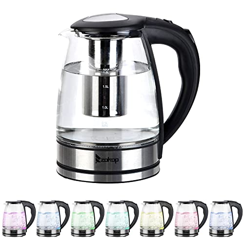 cheap-kettles Multi-Use Glass Electric Kettle, 2200W 1.8L Borosi