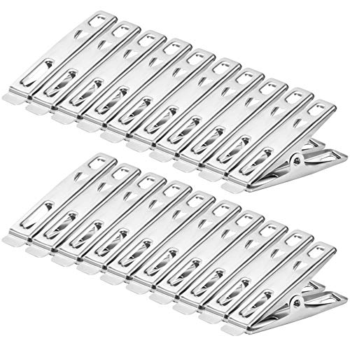 cloth-clips 20 Pcs Stainless Steel Clothes Pegs, Metal Laundry