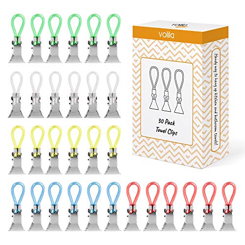 cloth-clips Tea Towel Clips (30 Pack) Towel Clips Hanging Hook