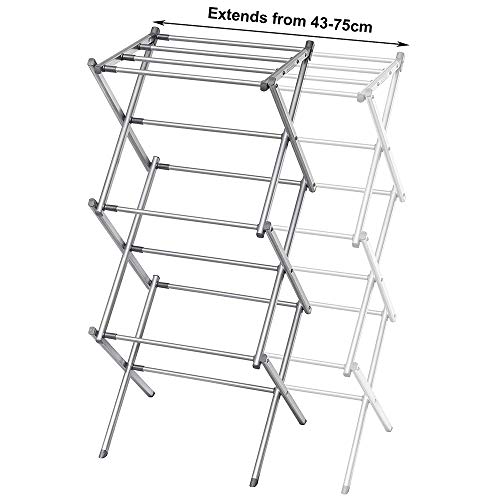 cloth-drying-racks 3 Tier extendable Clothes Airer Dryer Indoor Outdo