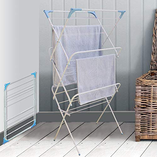 cloth-drying-racks 3 Tier Folding Winged Clothes Airer Indoor Outdoor