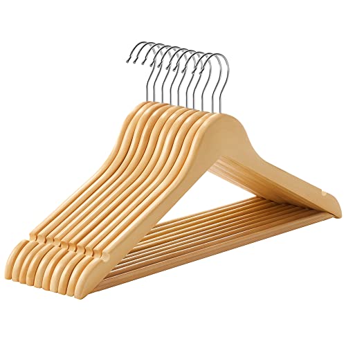 cloth-hangers SONGMICS Wooden Hangers, Set of 10, Coat Hangers,